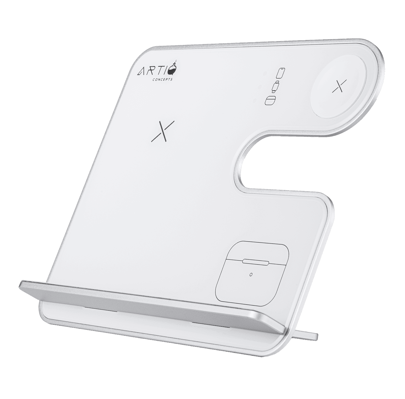 Arcdoc 3-in-1 wireless charger in Lunar White